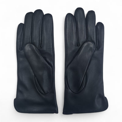 Womens Italian Leather Winter Stitch Line Design Soft Wool Lining Gloves - L-GLV-301