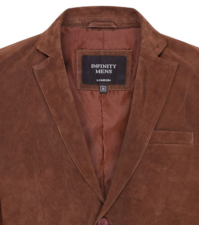 Mens Slim Goat Suede Italian Blazer Jacket-Somero