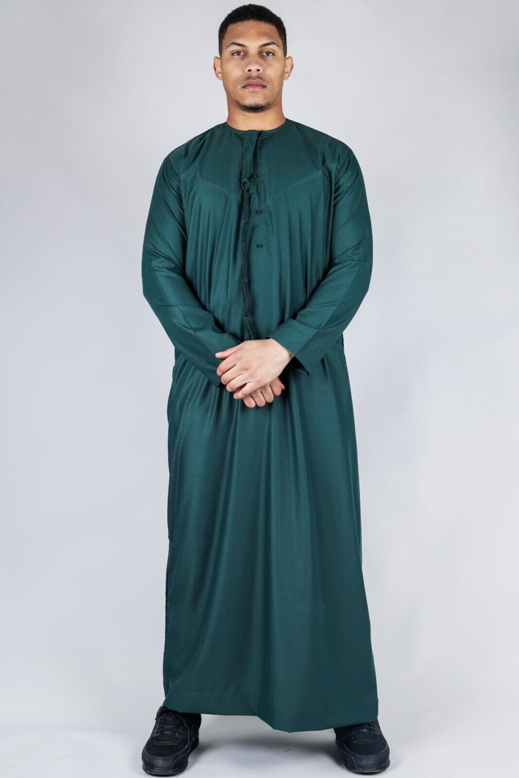 Men's Thobe Emirati Islamic Jubba Robe Eid Tassel Regular Fit