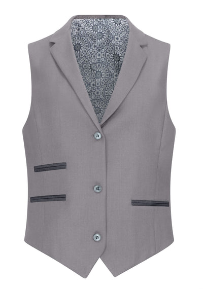 Women's 3 Piece Tailored Fit Plain Grey Formal Office Suit