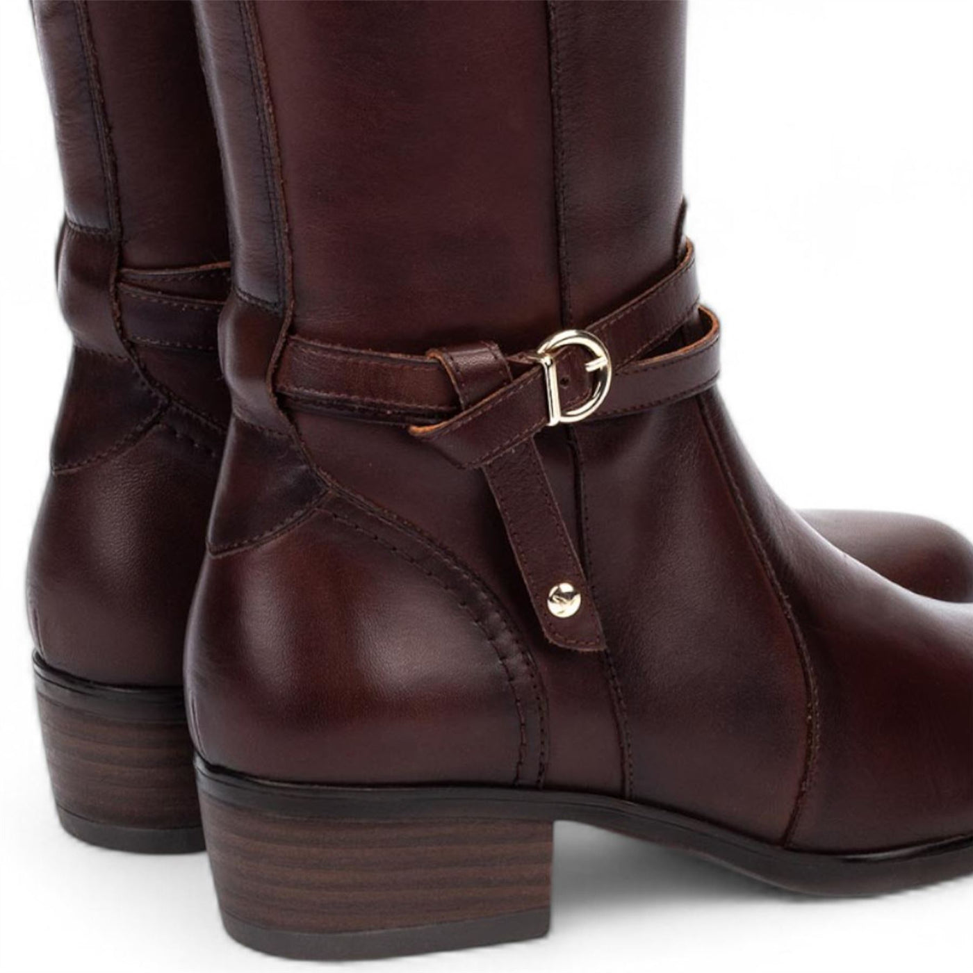 Pikolinos Women's Knee High Tall Caoba Brown Leather Boots - Daroca