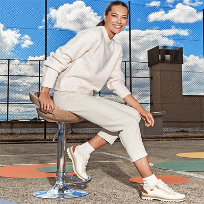 Pikolinos Women’s Nata White Leather Laces & Zipper Trainers - Vigo