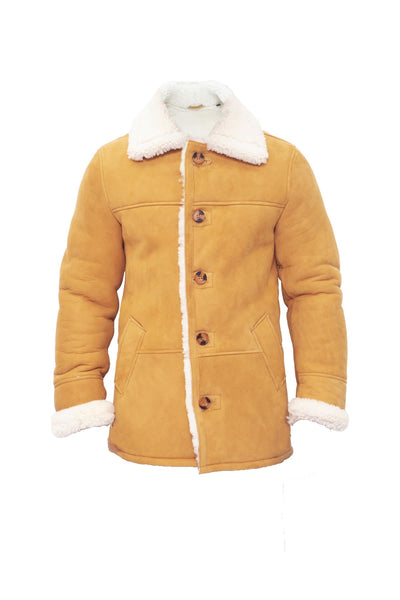 Mens Classic Sheepskin Car Coat-Leyton