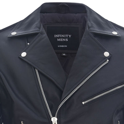 Mens Cow-Hide Black Brando Jacket -Venice