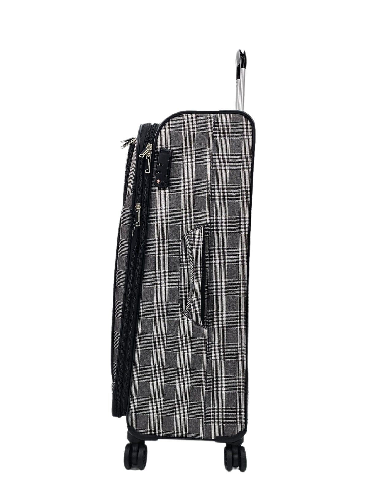 Lightweight Print Suitcases 8 Wheel Luggage Travel Soft Bags Set