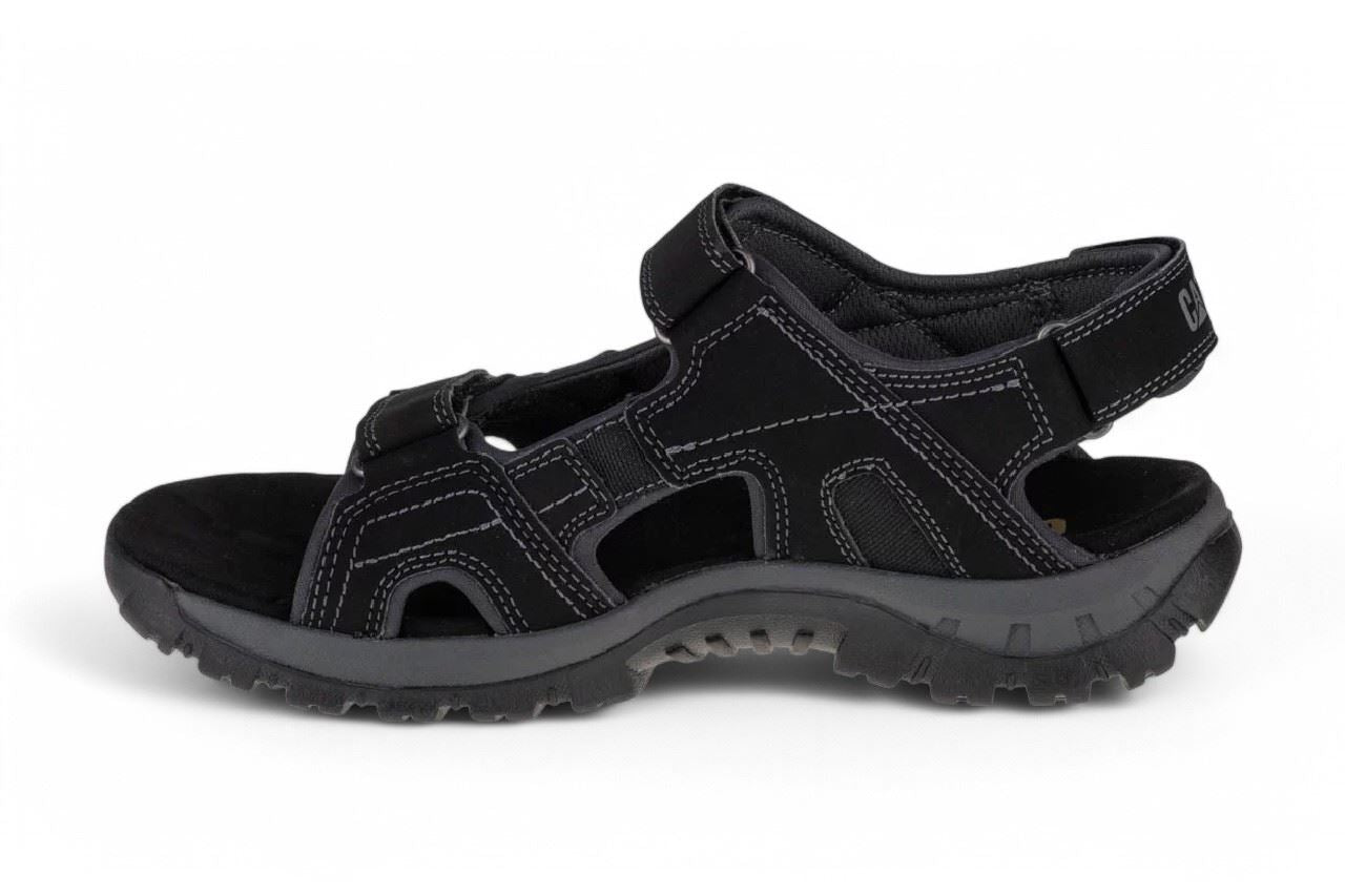 Caterpillar Men's Black Leather Giles Trekking Sandals