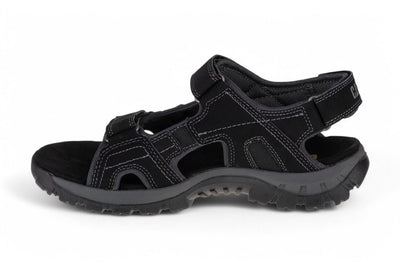 Caterpillar Men's Black Leather Giles Trekking Sandals