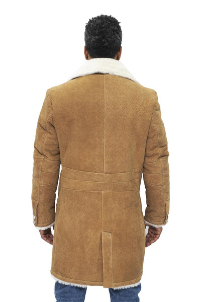 Mens Warm Sheepskin Trench Coat-Lewes