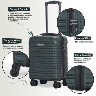 ABS Hardshell Underseat Cabin Suitcase 45 x 30 x 20 cm Luggage Suitable for Wizz Air