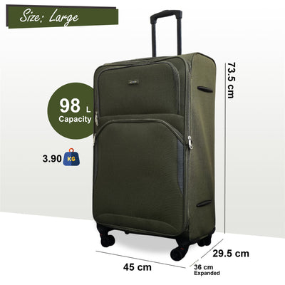 Expandable Soft 8 Wheel Lightweight Suitcase Luggage Travel Bags Set