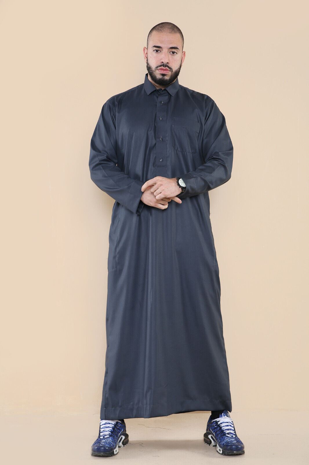 Mens Thobe Jubba Saudi Ramadan Eid Islamic Kaftan Kaudara Arabic Jubbah