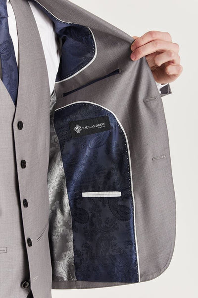 Men’s Grey Tailored Suit Blazer Formal Jacket