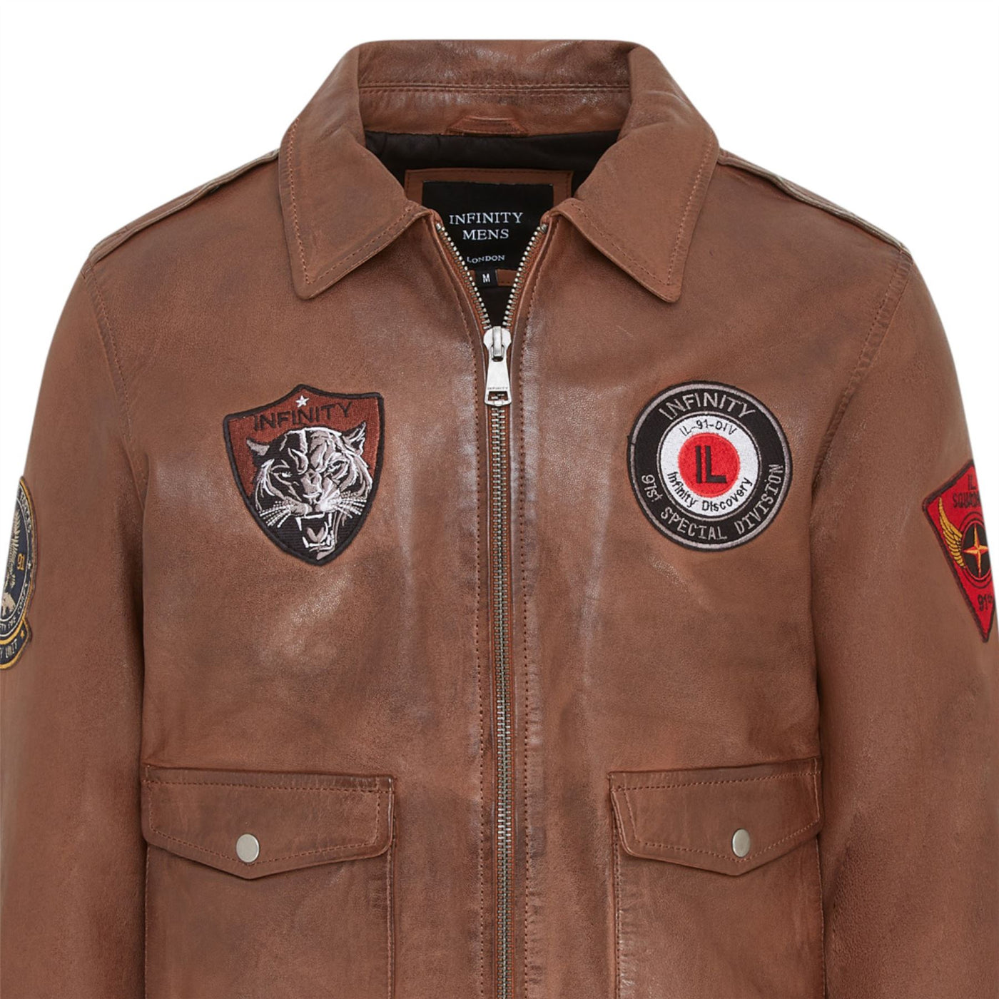 Men’s Leather Bomber G-1 Aviator Collar Jacket  - Maverick