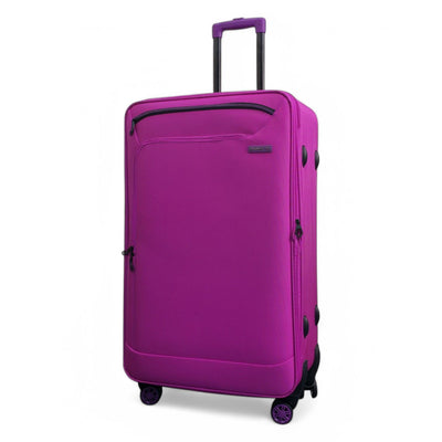 Lightweight Pink Soft Shell 8 Wheels Luggage Travel Cabin Holiday Bags Suitcase Set