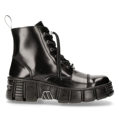 New Rock Leather Gothic Biker Ankle Boots- M-WALL005N-C6