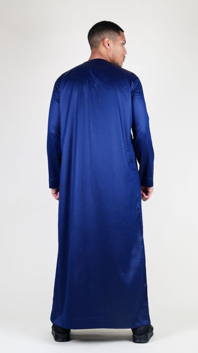 Men's Thobe Robe Satin Emirati Islamic Jubba Eid Slim Fit