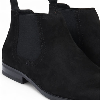 Men's Suede Chelsea Boots Real Leather Lined Slip-On