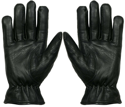 MENS BLACK CLASSIC REAL 100% LEATHER GLOVES THERMAL LINED DRIVING WINTER GIFT