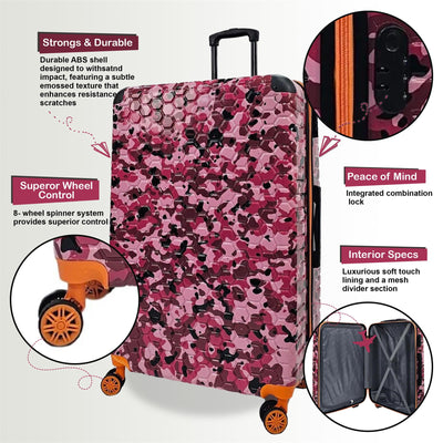 Hardshell Cabin Robust 8 Wheel ABS Luggage Travel Bag