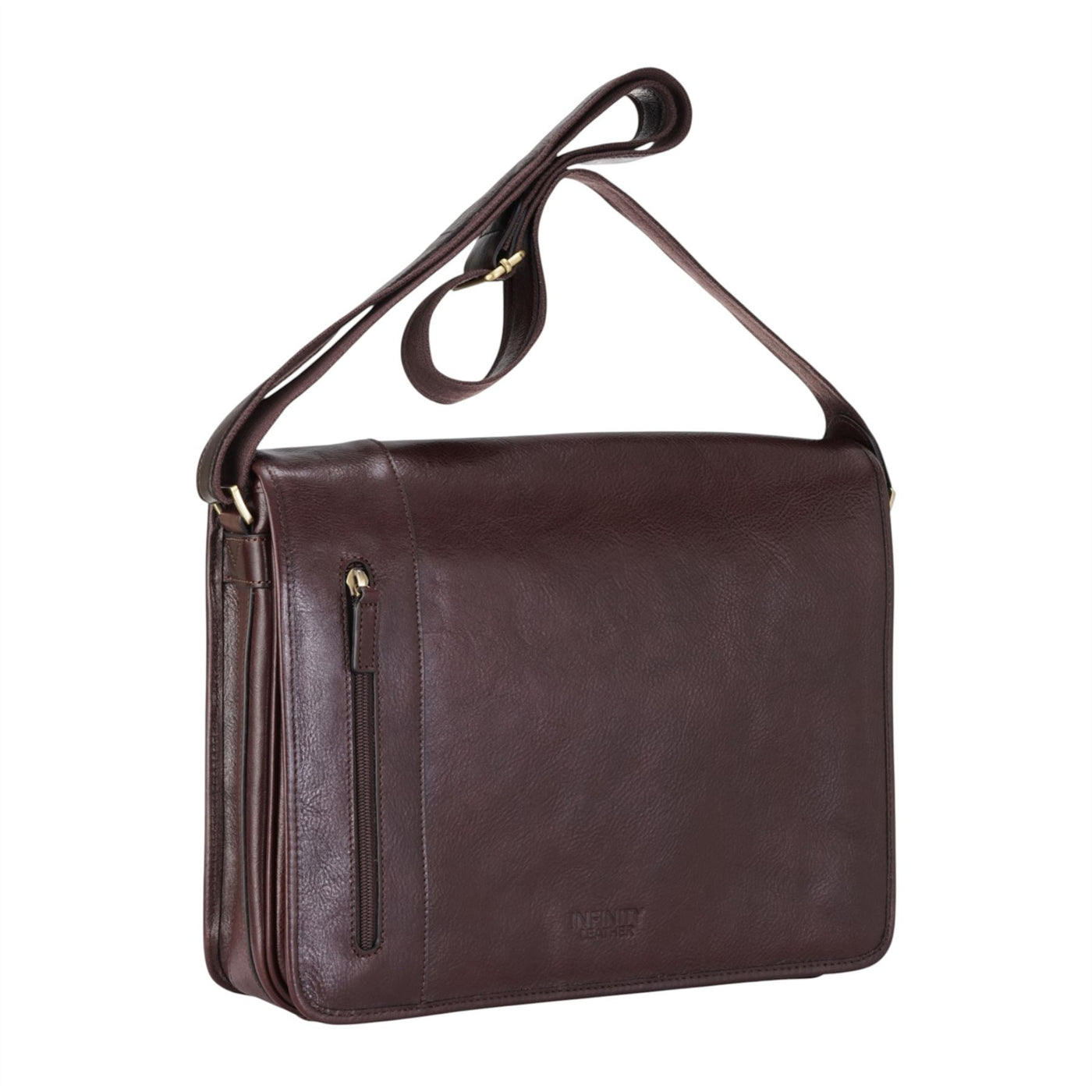 Genuine Leather Laptop Satchel Messenger Shoulder Bag - Astor