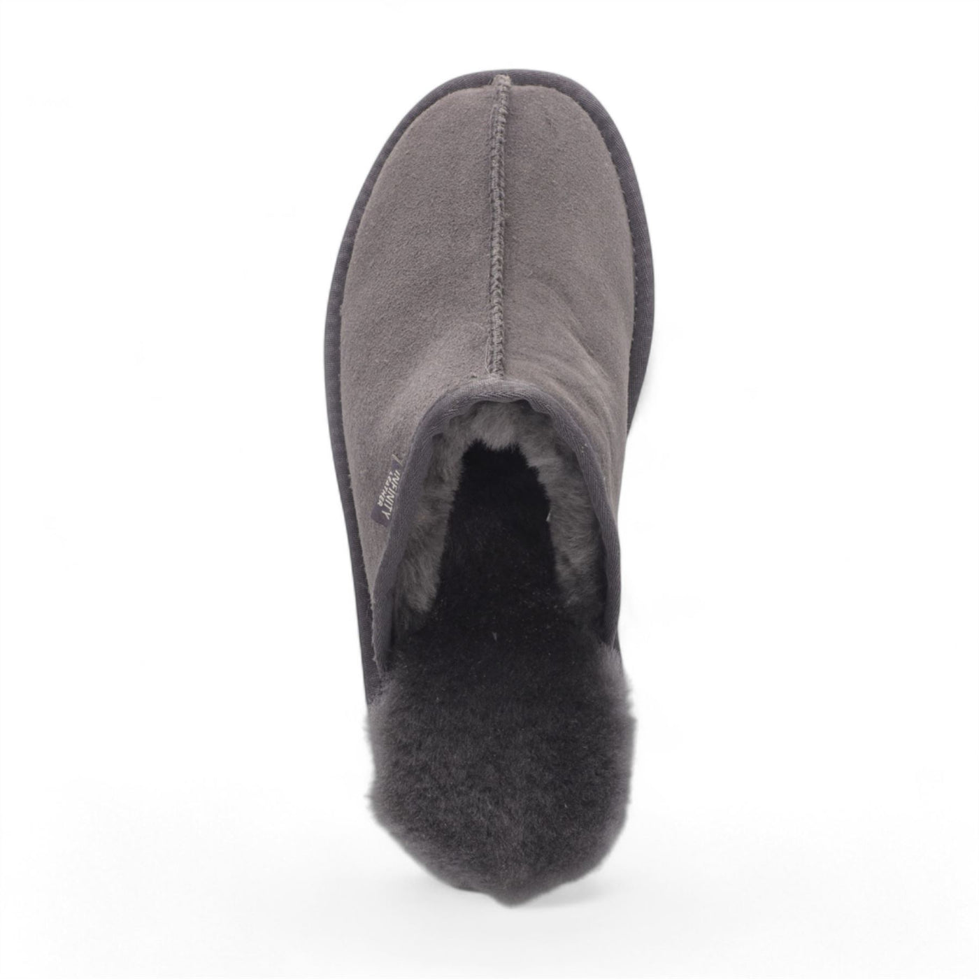 Men's Genuine Sheepskin Grey Suede Mule Winter Warm Non-Slip - Highland