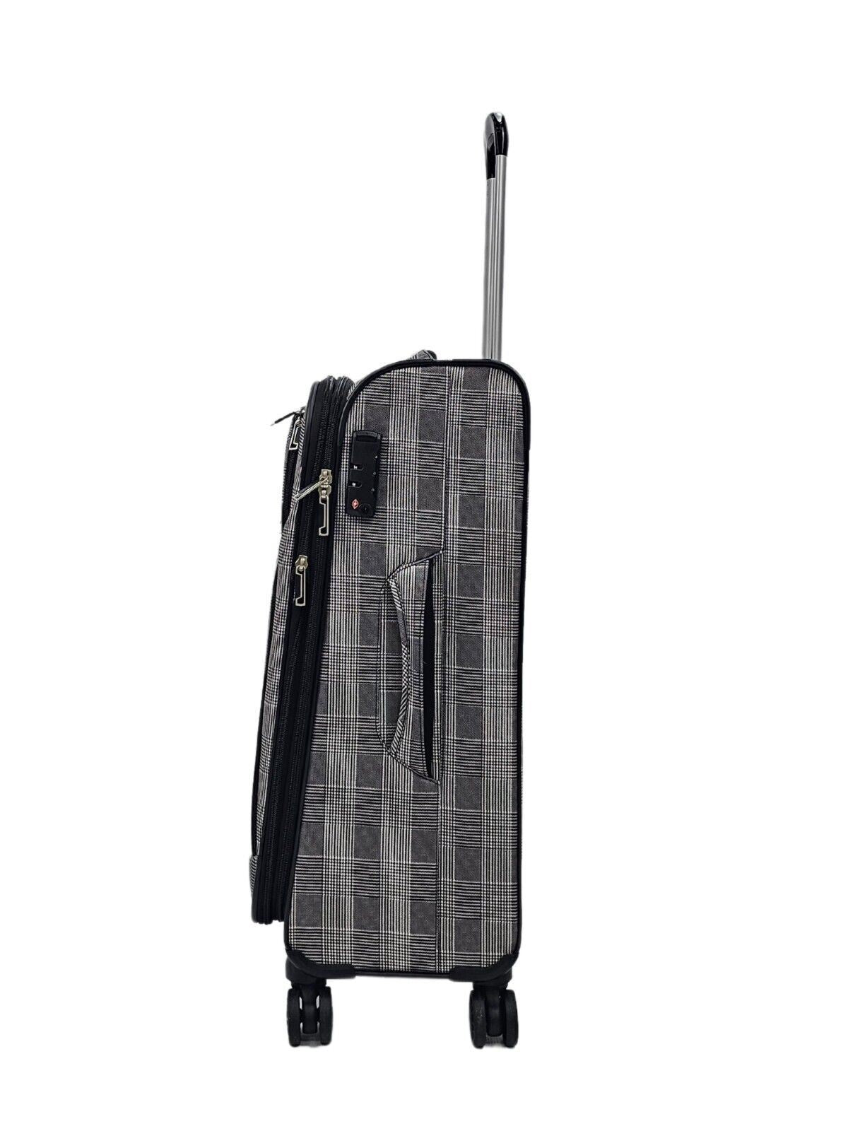 Lightweight Print Suitcases 8 Wheel Luggage Travel Soft Bags Set