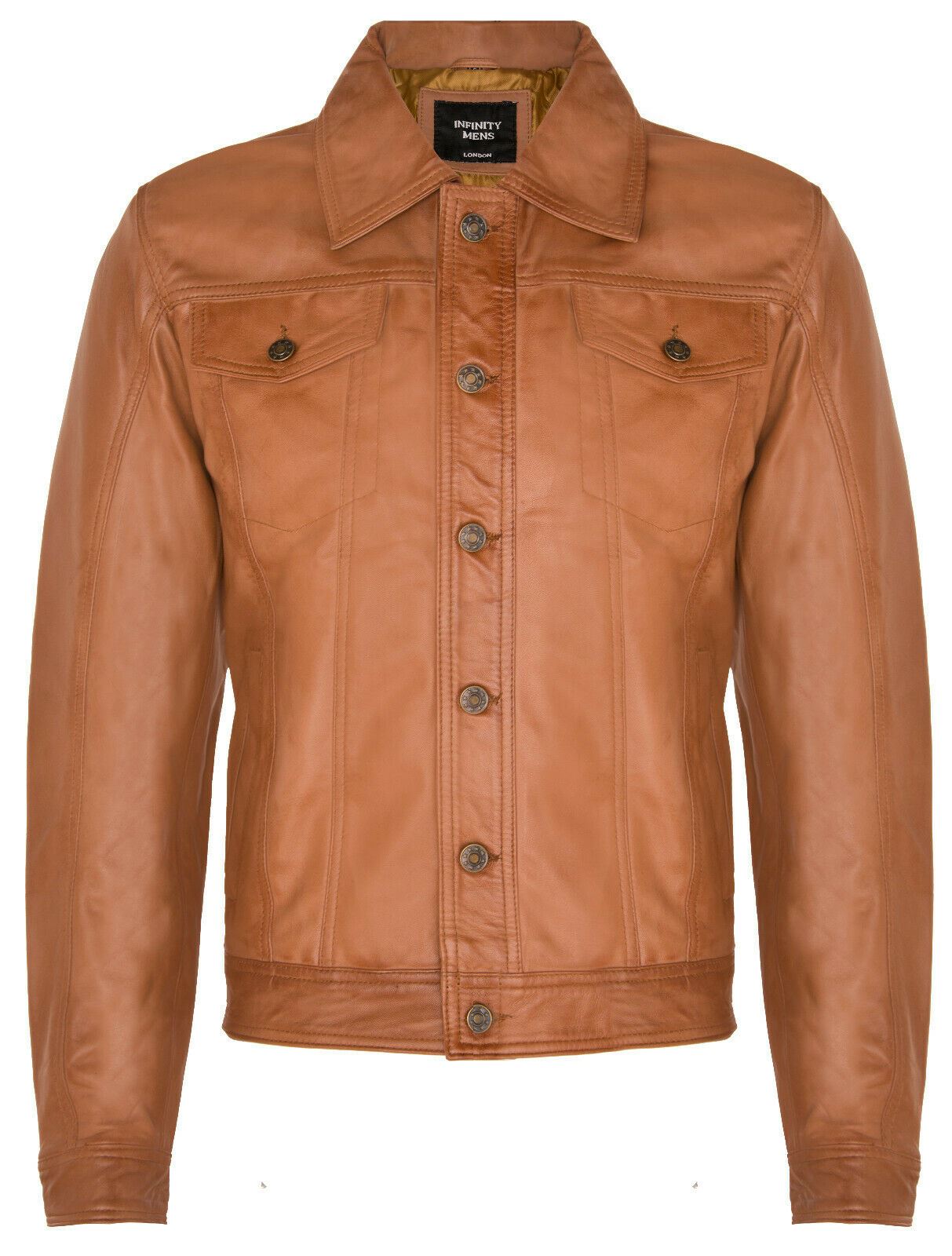 Men’s Retro Leather Trucker Jacket-Constantine