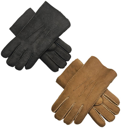 Mens Luxury Sheepskin Suede Leather Gloves