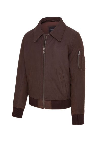 Mens A2 Cowhide Leather Bomber Jacket-Eura