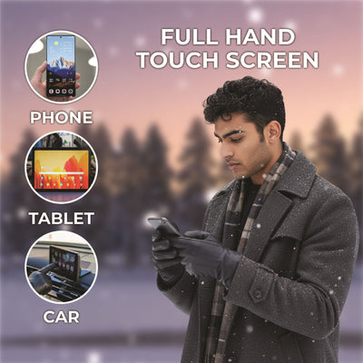 Men’s Italian Leather Warm Wool Lining Winter Stich Design Gloves - M-LGV-205