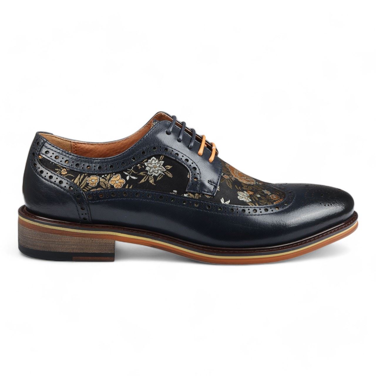 Justin Reess Men's Leather Floral Brogue Shoes - Ross