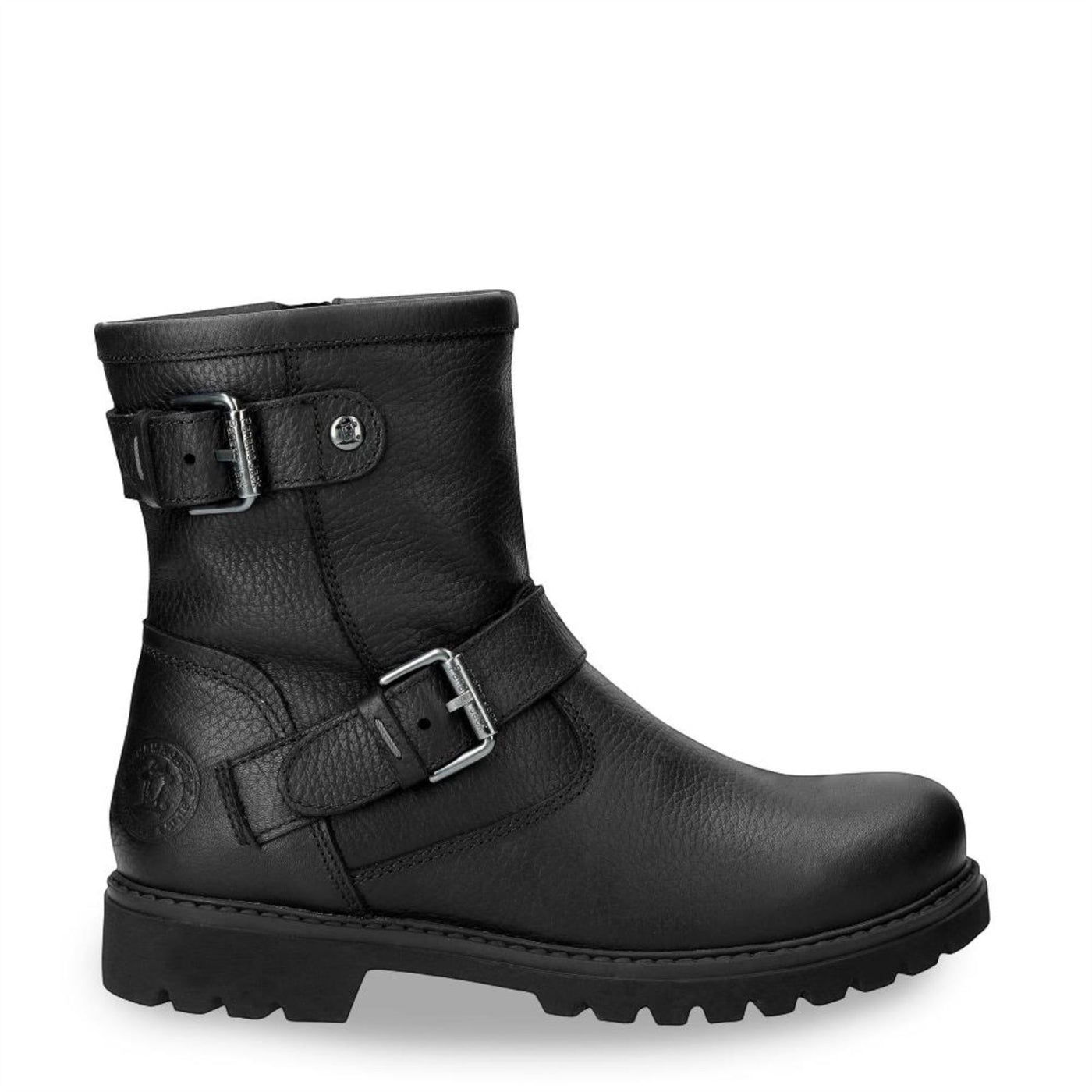 Panama Jack Women's Felina B9 Black Waterproof Leather Buckle Ankle Boots