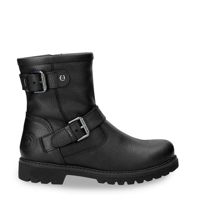 Panama Jack Women's Felina B9 Black Waterproof Leather Buckle Ankle Boots