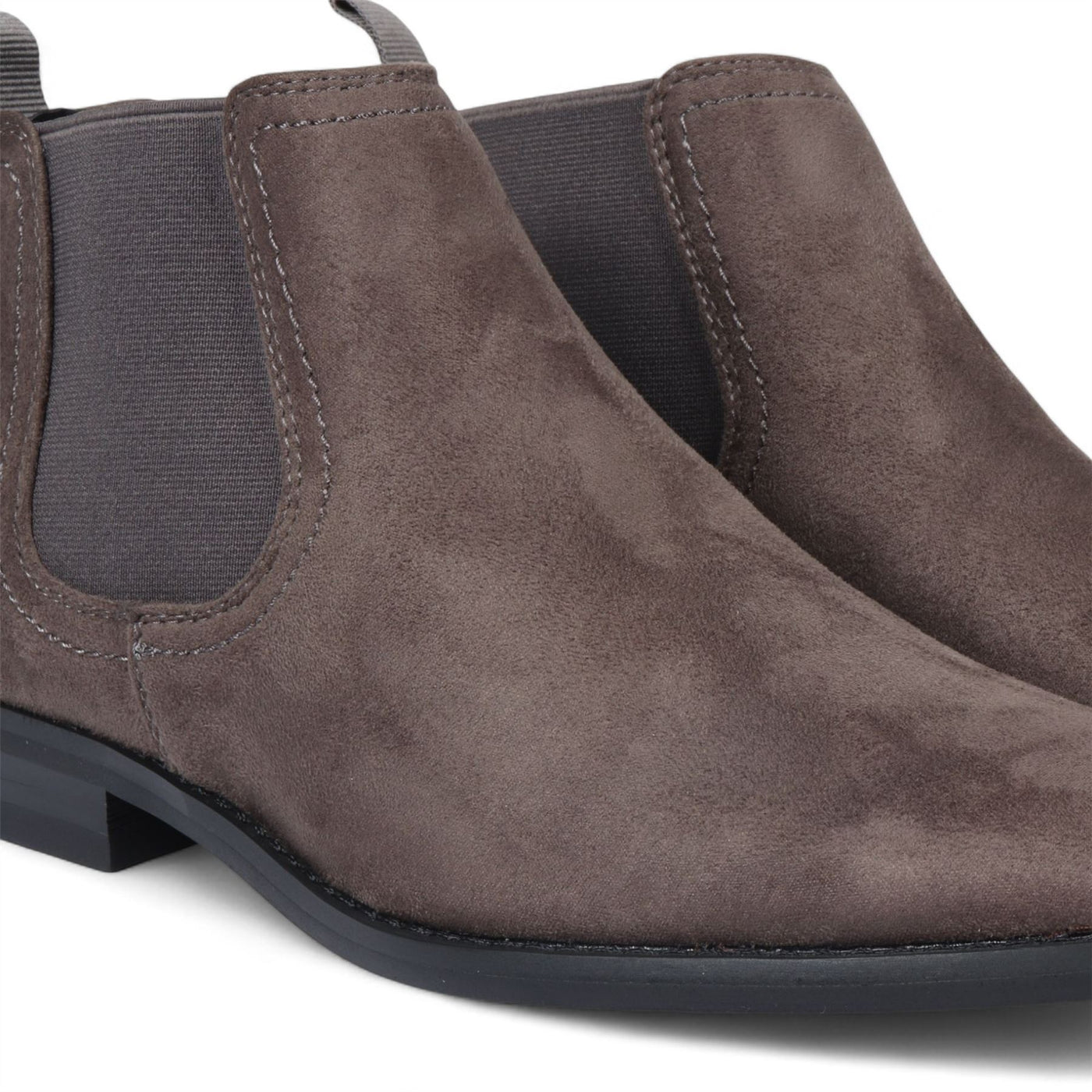 Men's Suede Chelsea Boots Real Leather Lined Slip-On