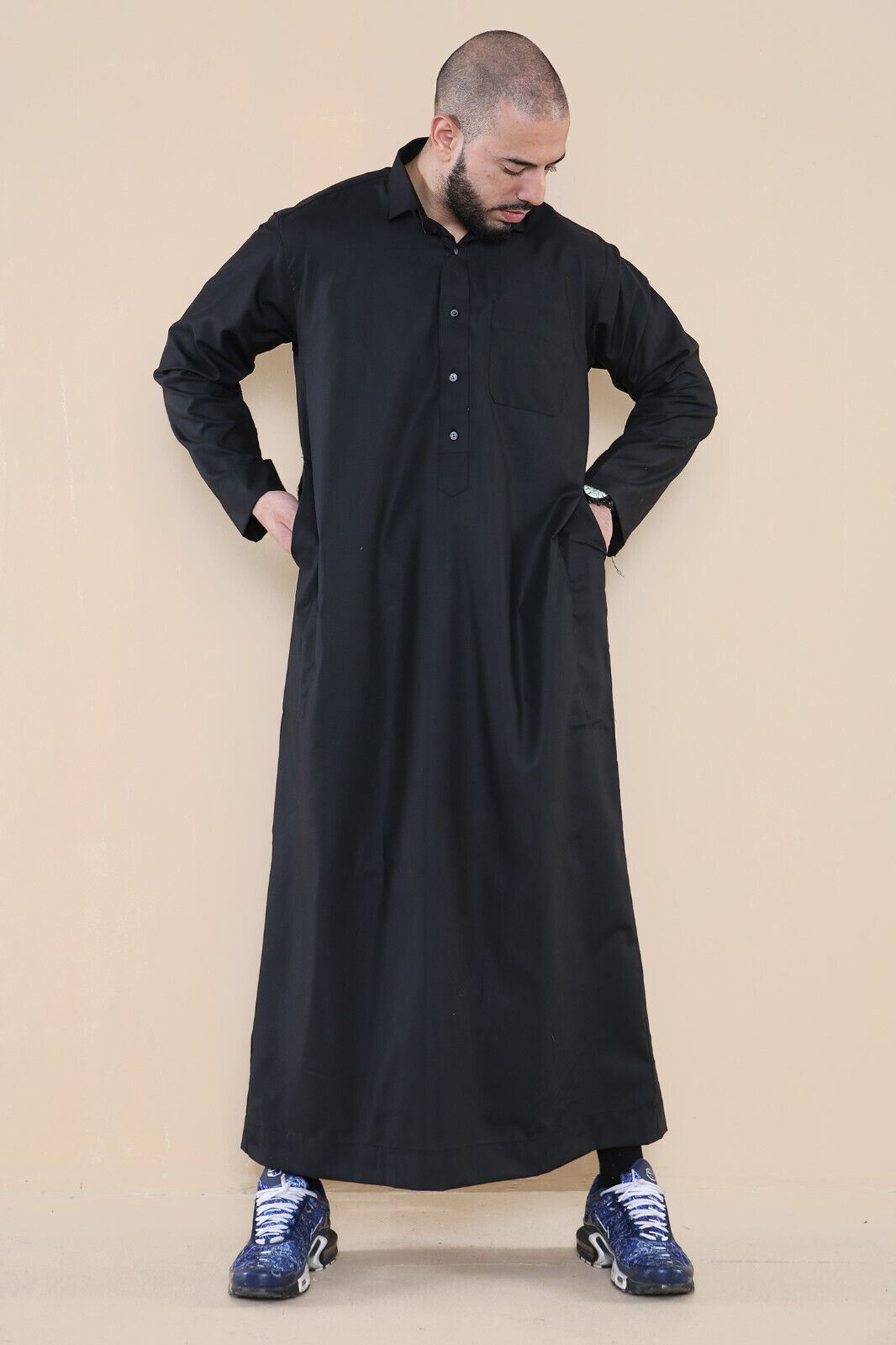 Mens Thobe Jubba Saudi Ramadan Eid Islamic Kaftan Kaudara Arabic Jubbah