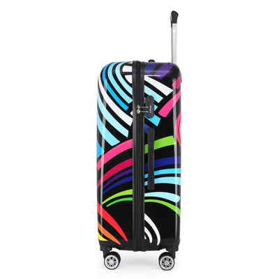 Hardside Shell Suitcase Set Printed Luggage Lightweight Cabin Travel Bag