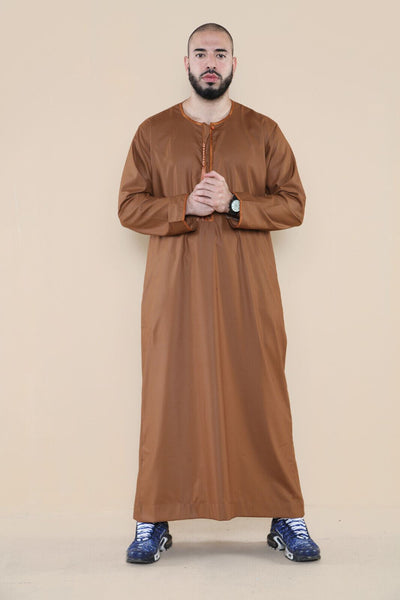 Mens Thobe Jubba Saudi Islamic Arab Eid Emirati Kaftan Jubbah Tassel Robe