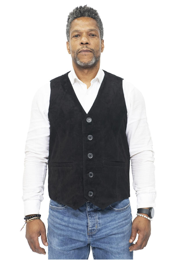 Mens Classic Goat Suede Leather Waistcoat-Norwich