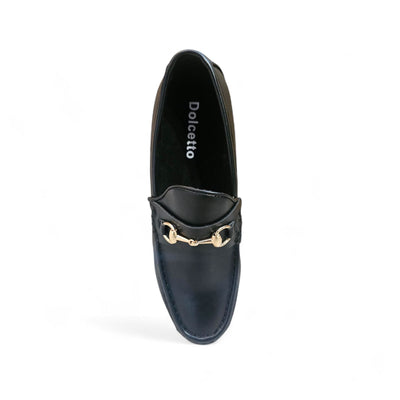 Men's Loafers with Gold Buckle Smart Slip-On Shoes