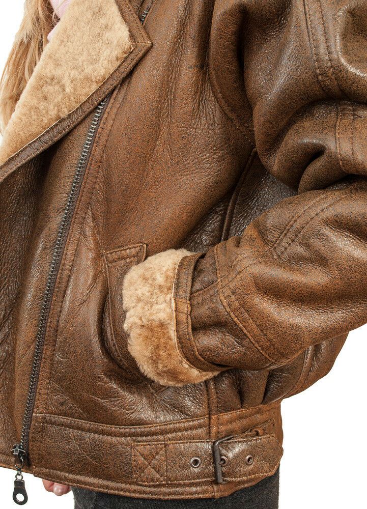 Womens B3 Sheepskin Leather Flying Jacket-Bergamo