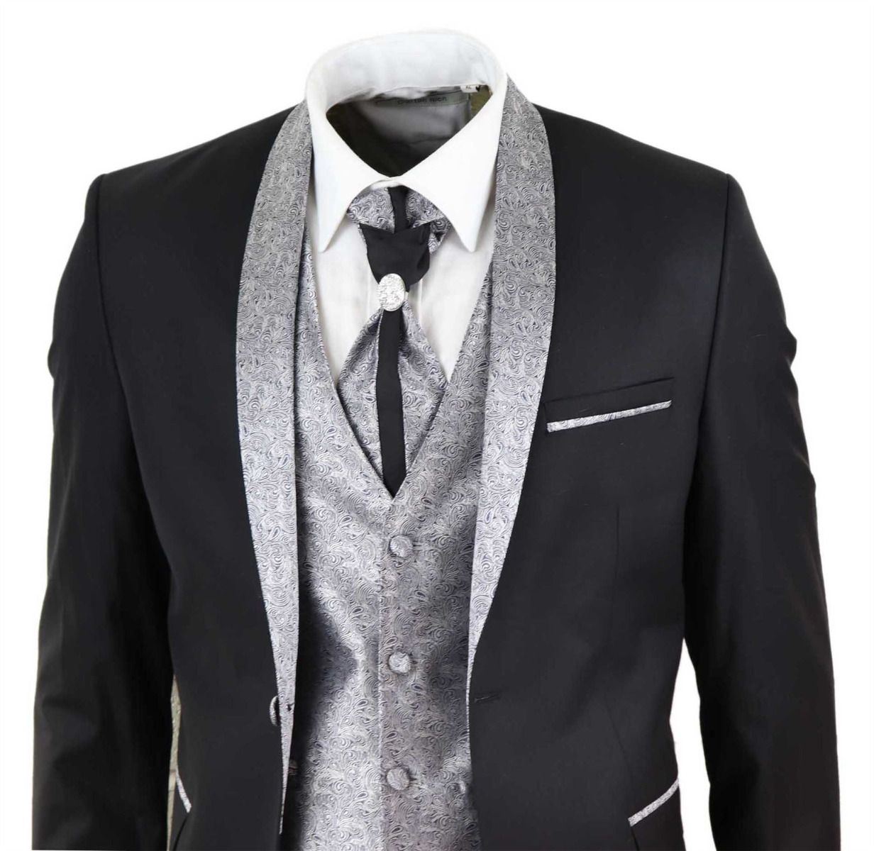 Men's 4 PieceBlack Tailored Wedding Suit