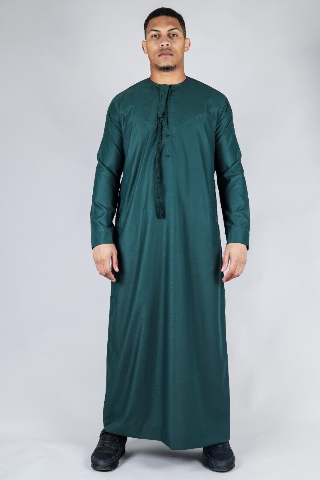 Men's Thobe Emirati Islamic Jubba Robe Eid Tassel Regular Fit