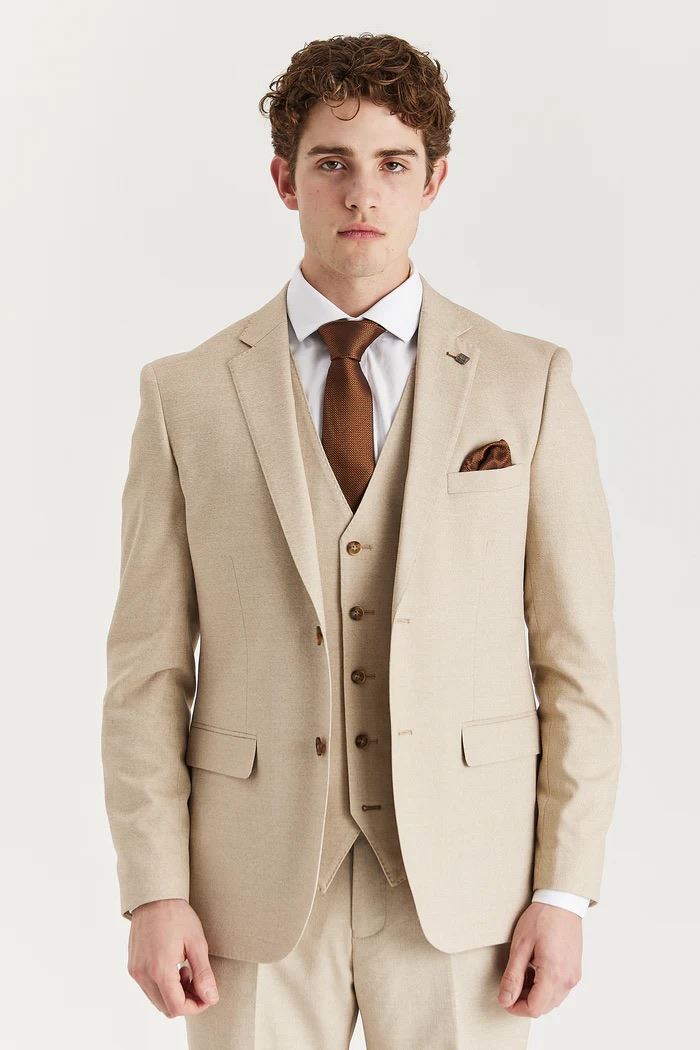 Men's Beige Lightweight Summer Single-Breasted Blazer