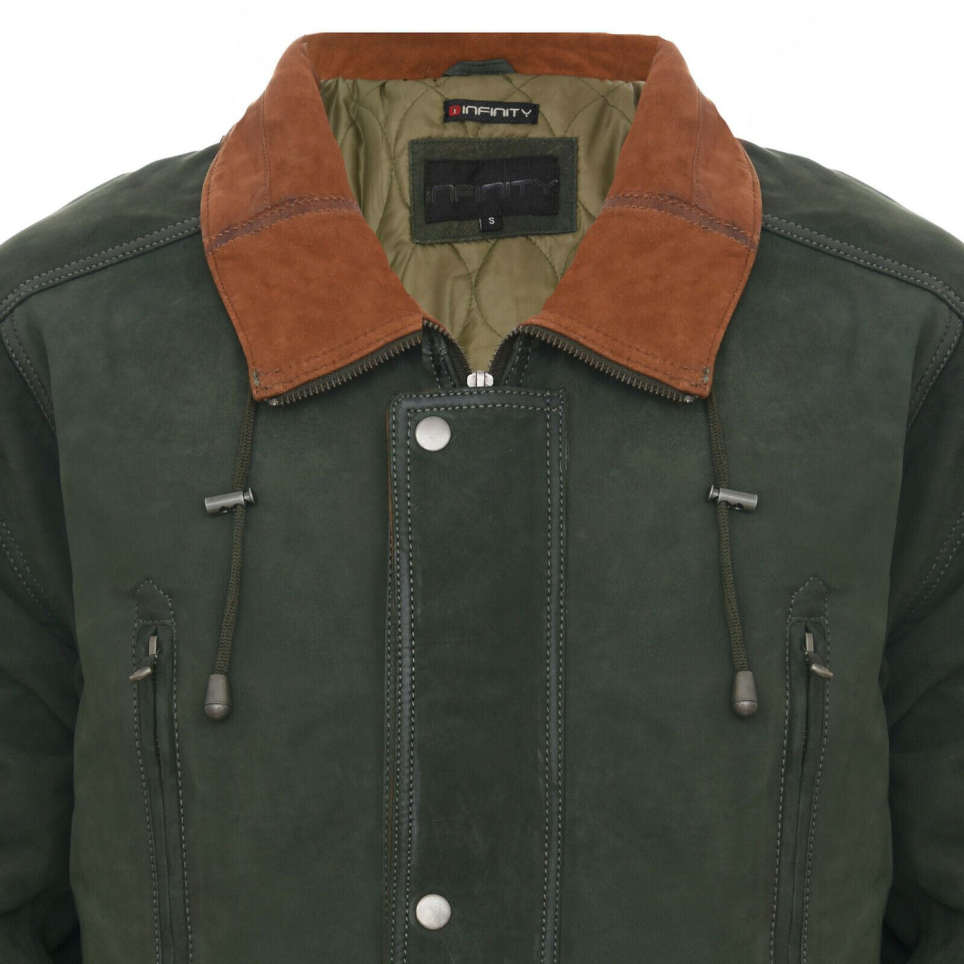 Mens Soft Italian Leather Parka Coat-Winnipeg