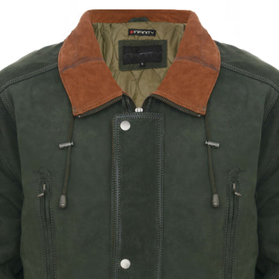 Mens Soft Italian Leather Parka Coat-Winnipeg