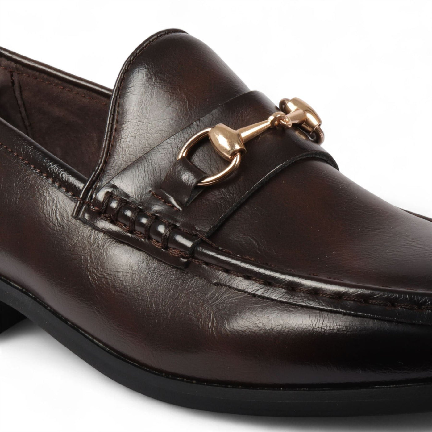 Men's Loafers with Gold Buckle Smart Slip-On Shoes