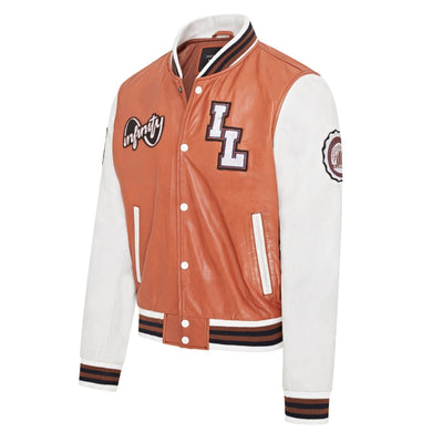 Mens Baseball Leather Letterman Bomber Jacket - Ashwood