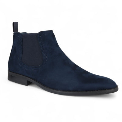 Men's Suede Chelsea Boots Real Leather Lined Slip-On