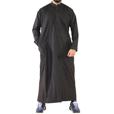 Mens Thobe Jubba Saudi Islamic Arabic Eid Cotton Kaftan Jubbah Umrah Robe