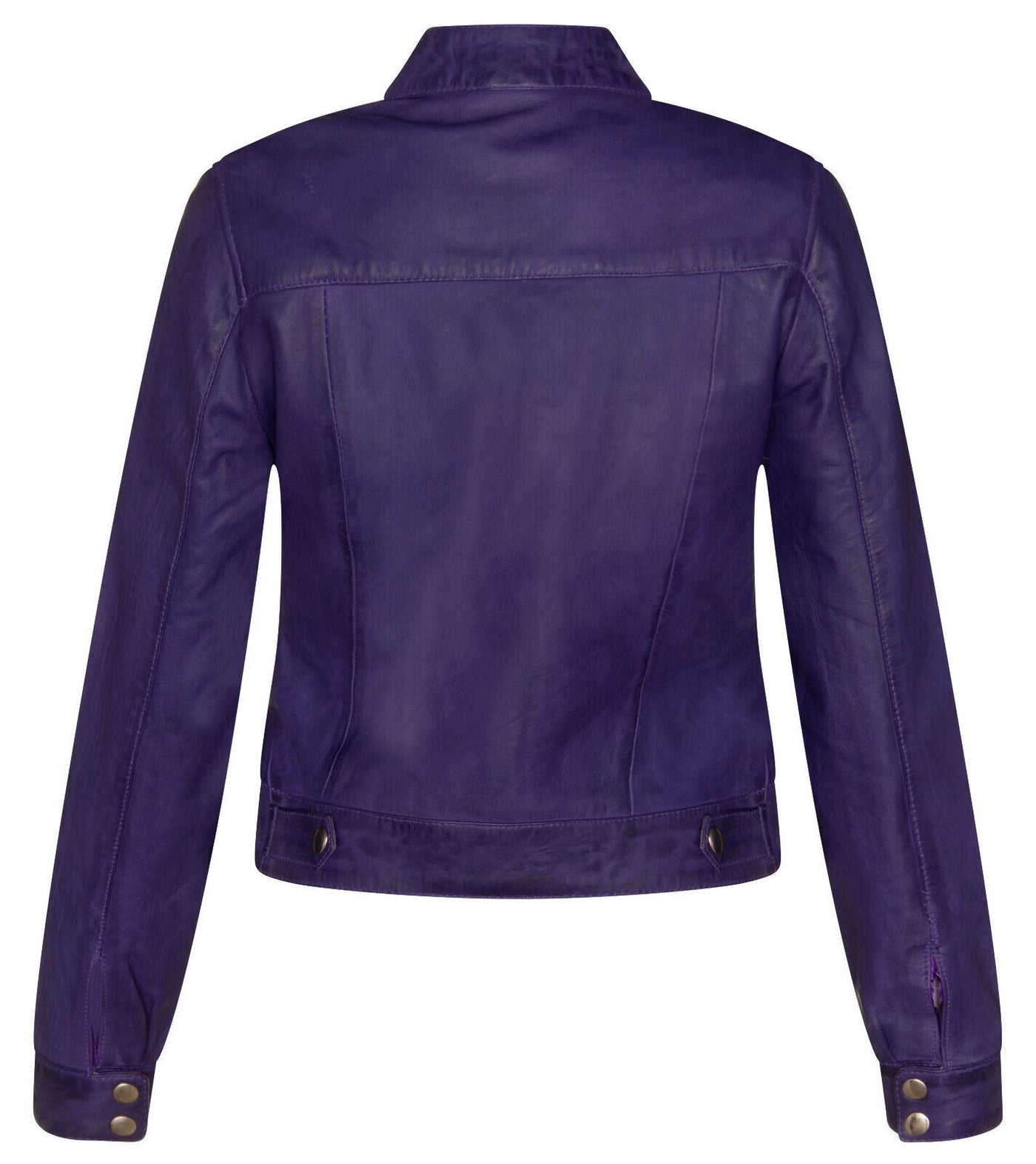 Women's Classic Leather Biker Jacket-Watford - Upperclass Fashions 